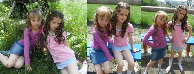 small girl in shorts